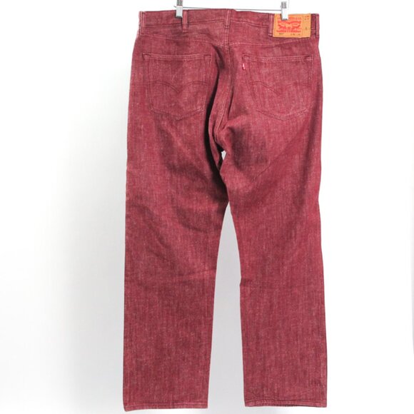 Levis Levi Strauss White Oak Cone Denim 501 Burgundy Red Dungarees Jeans, 40x32 - Picture 4 of 12